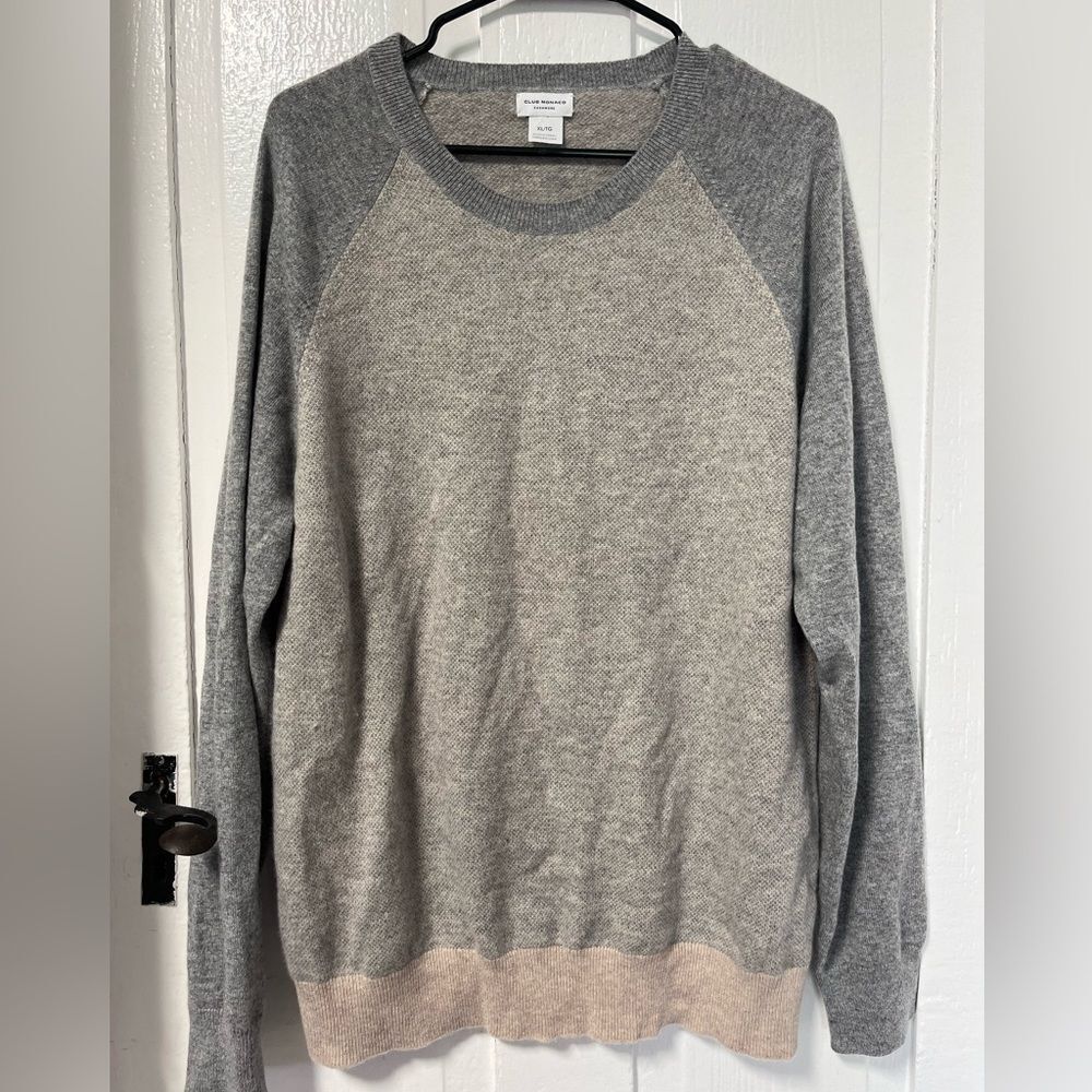 Club Monaco Color Block Cashmere Crewneck sweater size XL